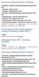 New National Bank of Pakistan Jobs 2024