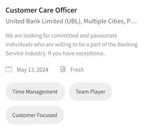 New UBL Bank Jobs 2024