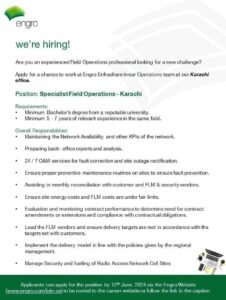 New Engro Fertilizers Limited Jobs 2024