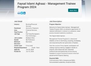 New Faysal Bank Jobs 2024