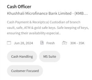 New Khushhali Microfinance Bank Jobs 2024