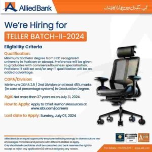 New Allied Bank Teller Jobs 2024