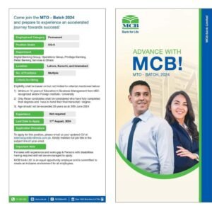 New MCB Bank MTO Program Jobs 2024