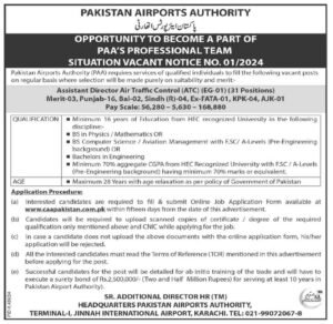 New Pakistan Airport Authority Jobs 2024