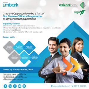 New Askari Bank Trainee Officer Program as Officer Branch Operations Jobs 2024