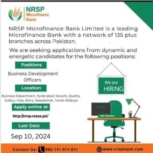 New NRSP Microfinance Bank BDO Jobs 2024