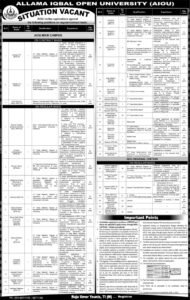 New AIOU Professors and Lecturers Jobs 2024