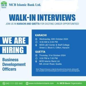 New MCB Islamic Bank BDO Jobs 2024