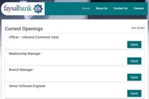 New Faysal Bank Inbound (Customer Care Officer) Jobs 2024