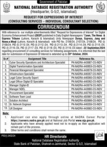 New NADRA National Database & Registration Authority Jobs 2024