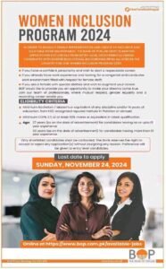 New Bank Of Punjab Women Inclusion Program Jobs 2024