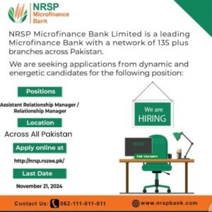 New NRSP Microfinance Bank Loan Officer Jobs 2024