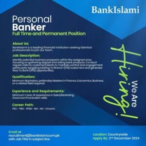 New Bank Islami Personal Banker Jobs 2024