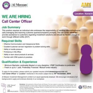 New AL MEEZAN Investment Bank Jobs 2024