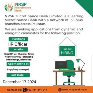 New NRSP Microfinance Bank HR Officer Jobs 2024